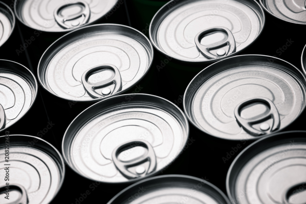 Cans close up Cans close up