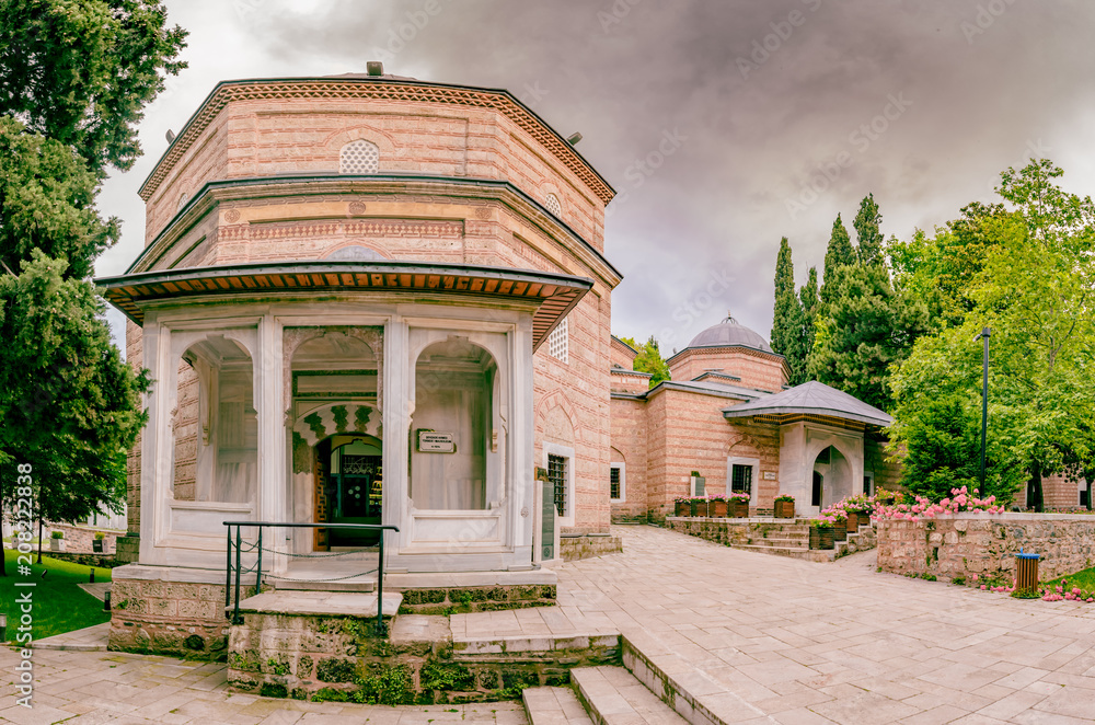 View of shahzada(prince) Ahmed tomb, mausoleum in Bursa, Turkey View of shahzada(prince) Ahmed tomb, mausoleum in Bursa, Turkey
