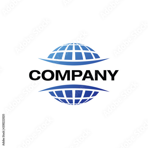 Stylized 3D spherical surface. digital globe icon. This logo is suitable for global company, world technologies and media and publicity agencies
