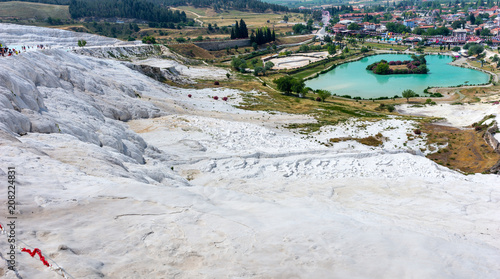 Obraz na płótnie Limestone formation at the hot springs, Pumakkale w salonie