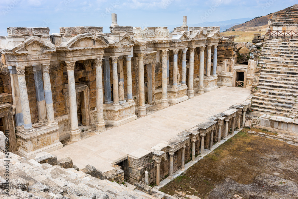 The columns on the Greek theatre at Hierapolis