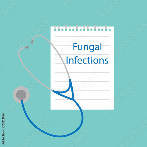 fungal infection written in notebook- vector illustration