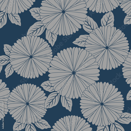 Japanese chrysanthemum flower pattern