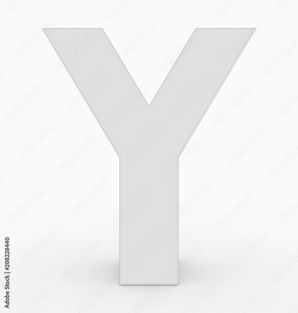 letter Y 3d cubic white isolated on white letter Y 3d cubic white isolated on white