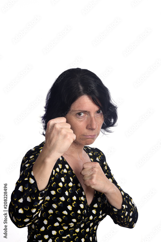 Woman boxing on white bakground Woman boxing on white bakground