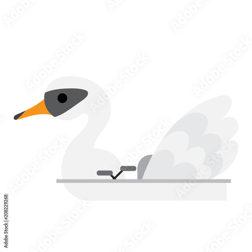 Pedal Boat transportation cartoon character side view isolated on white background vector illustration.