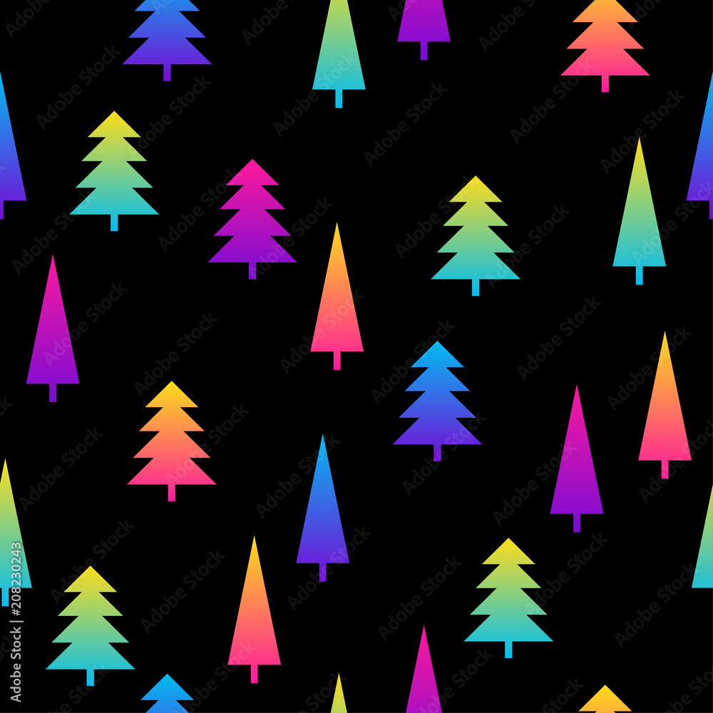 Obraz premium Abstract black and rainbow seamless pattern background.Modern swatch paint for birthday card, party invitation, sale wallpaper, holiday wrapping paper, fabric, bag print, t shirt, workshop advertising