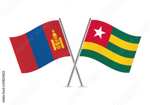 Free Download Mongolia and Togo flags. Vector illustration. - GFXLoad