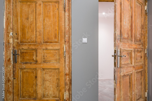 Old, wooden doors