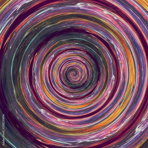 Graphic painting fantasy swirl art. Vortex creative abstraction. Spiral pattern background. Cosmic artistic wallpaper. Bright futuristic print for creation design production. Digital drawing artwork.