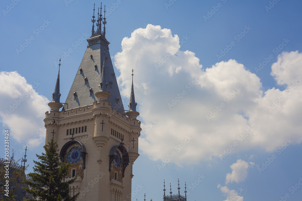 tower clock of the Palace of Culture in Iasi, Romania