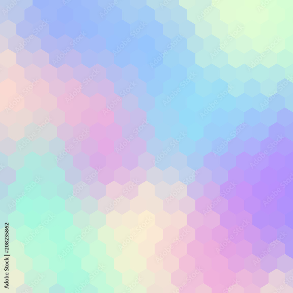 Blurred background. Geometric abstract pattern in low poly style. Effect of a glass. Holographic colors. Vector image. Blurred background. Geometric abstract pattern in low poly style. Effect of a glass. Holographic colors. Vector image.