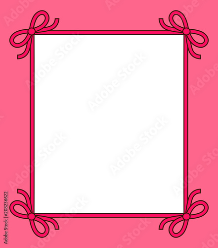Frame with Bows of Ribbon on Vector Illustration