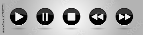 black music control buttons set