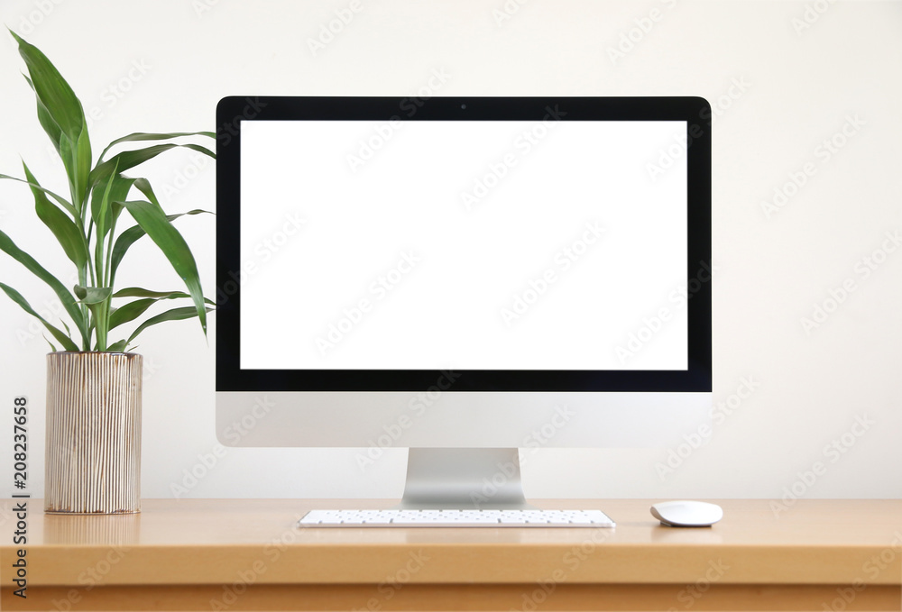 computer screen PC. for business on the table computer screen PC. for business on the table