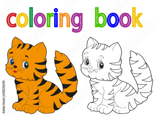 book coloring, kitten