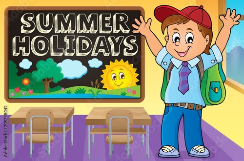 Happy pupil boy theme image 2
