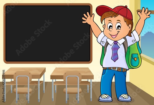 Happy pupil boy theme image 3