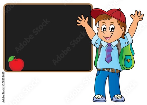 Happy pupil boy theme image 5