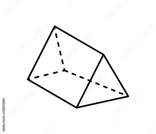 Triangular Prism Geometric Figure in Black Color