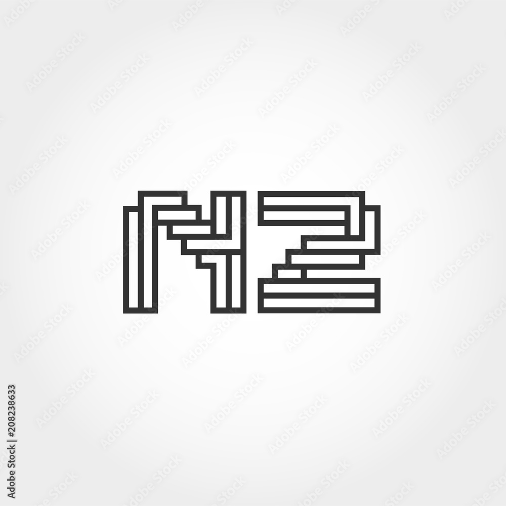 Initial Letter NZ Logo Vector Design Initial Letter NZ Logo Vector Design