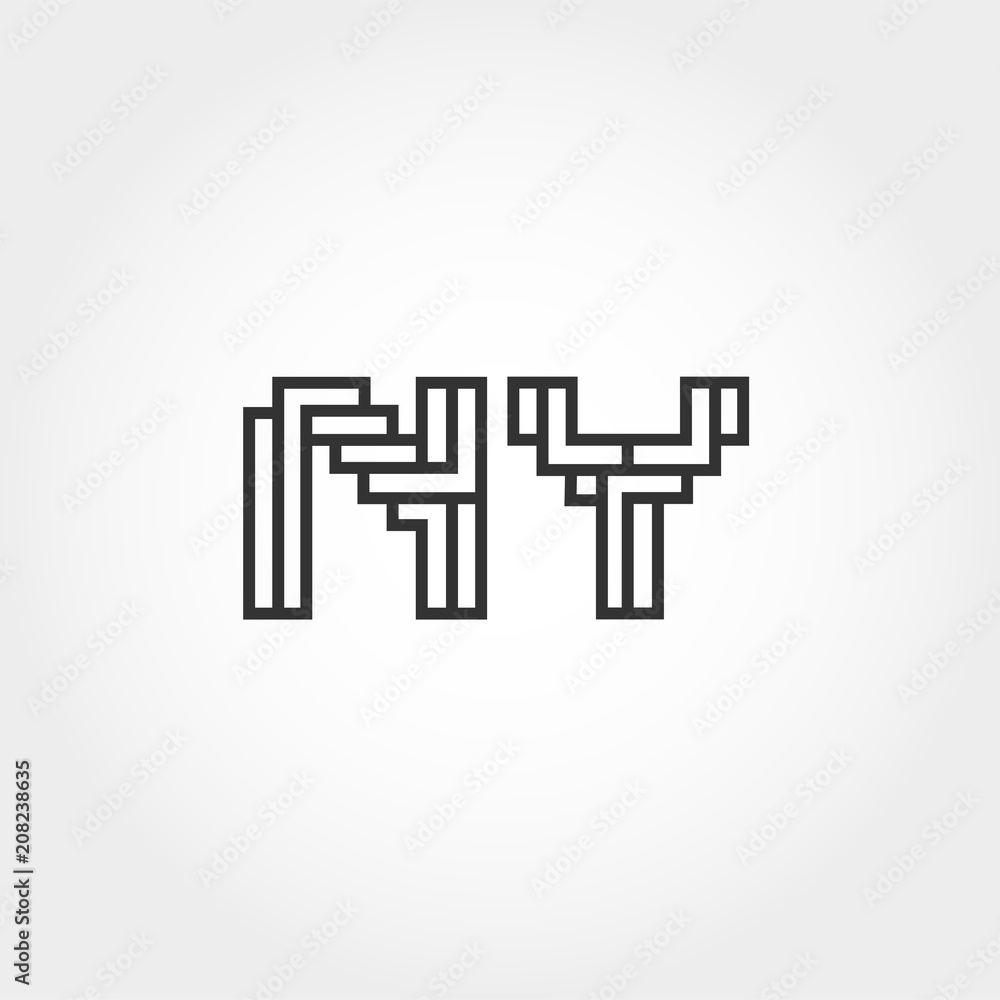 Initial Letter NY Logo Vector Design Initial Letter NY Logo Vector Design