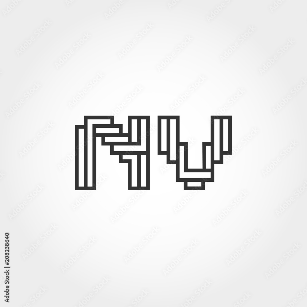 Initial Letter NV Logo Vector Design Initial Letter NV Logo Vector Design