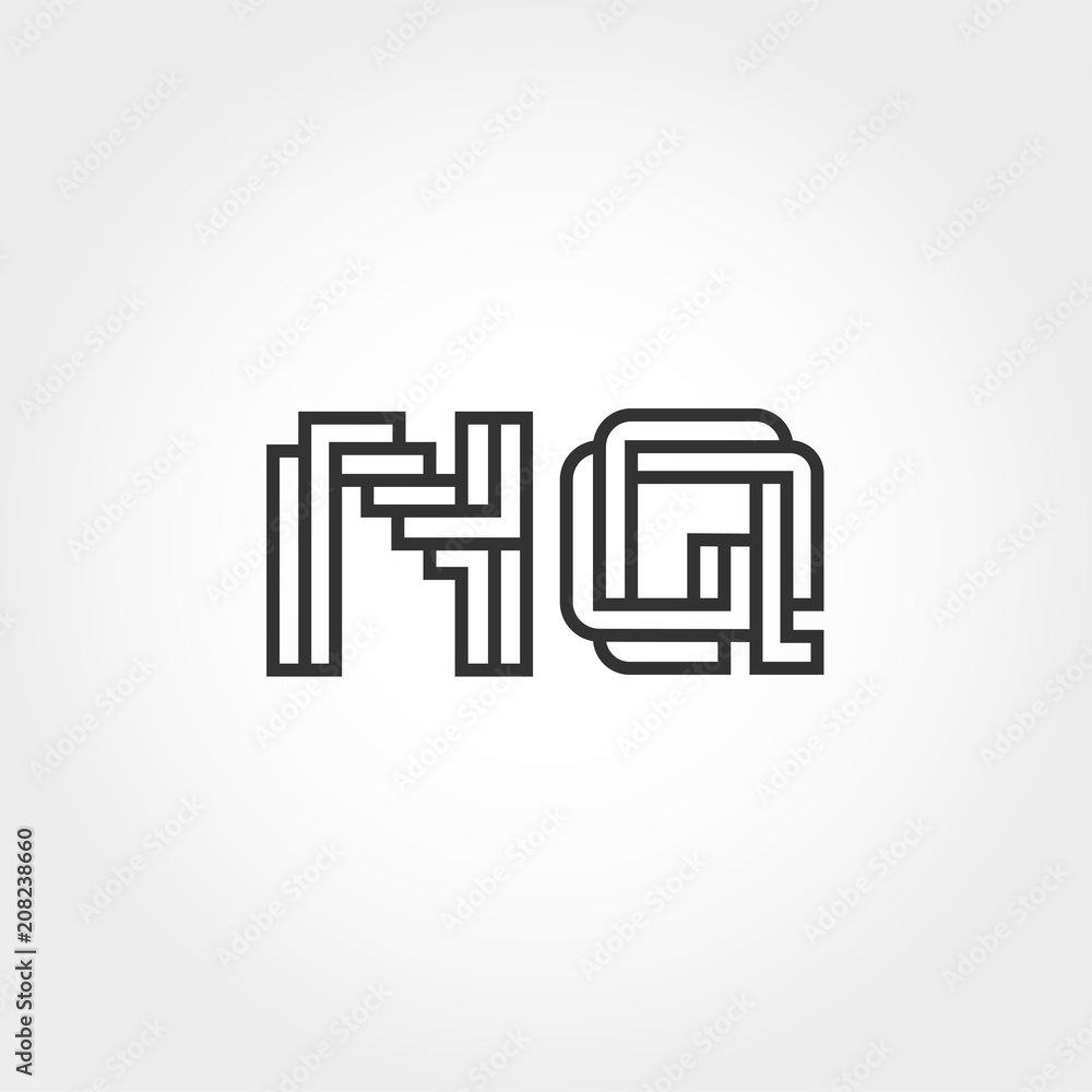 Initial Letter NQ Logo Vector Design Initial Letter NQ Logo Vector Design