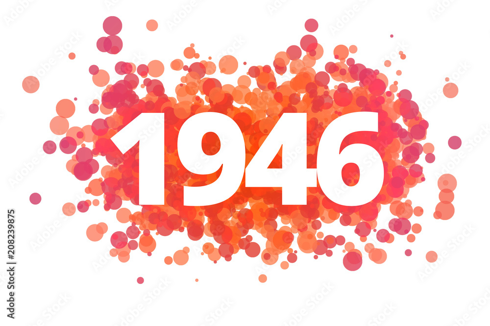 Jahr 1946 - dynamische rote Punkte Jahr 1946 - dynamische rote Punkte