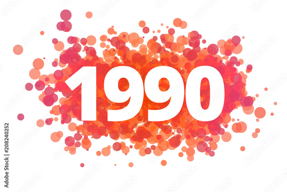 Jahr 1990 - dynamische rote Punkte Jahr 1990 - dynamische rote Punkte