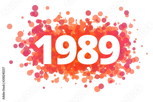 Canvas Print Jahr 1989 - dynamische rote Punkte
