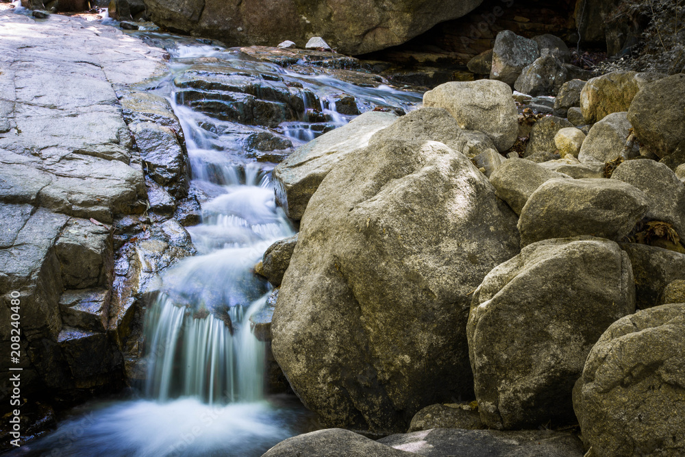 Flowing water and rocks