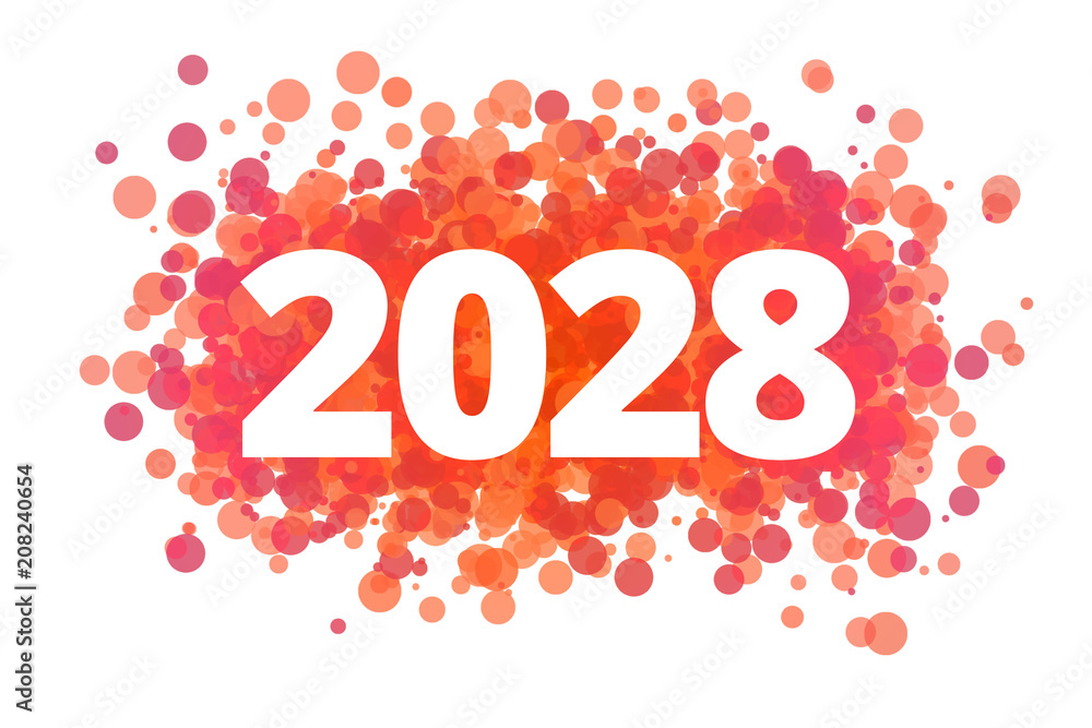 Jahr 2028 - dynamische rote Punkte Jahr 2028 - dynamische rote Punkte