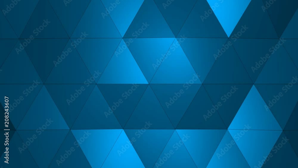 Loopable Abstract Light-Blue Low Poly 3D surface as CG background. Soft Polygonal Geometric Low Poly motion background of shifting Red Orange polygons. 4K Fullhd seamless loop background render  V2
