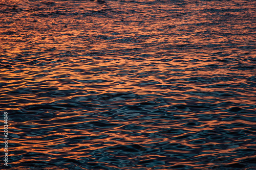texture of water with sunset light, Etretat, Normandy, France