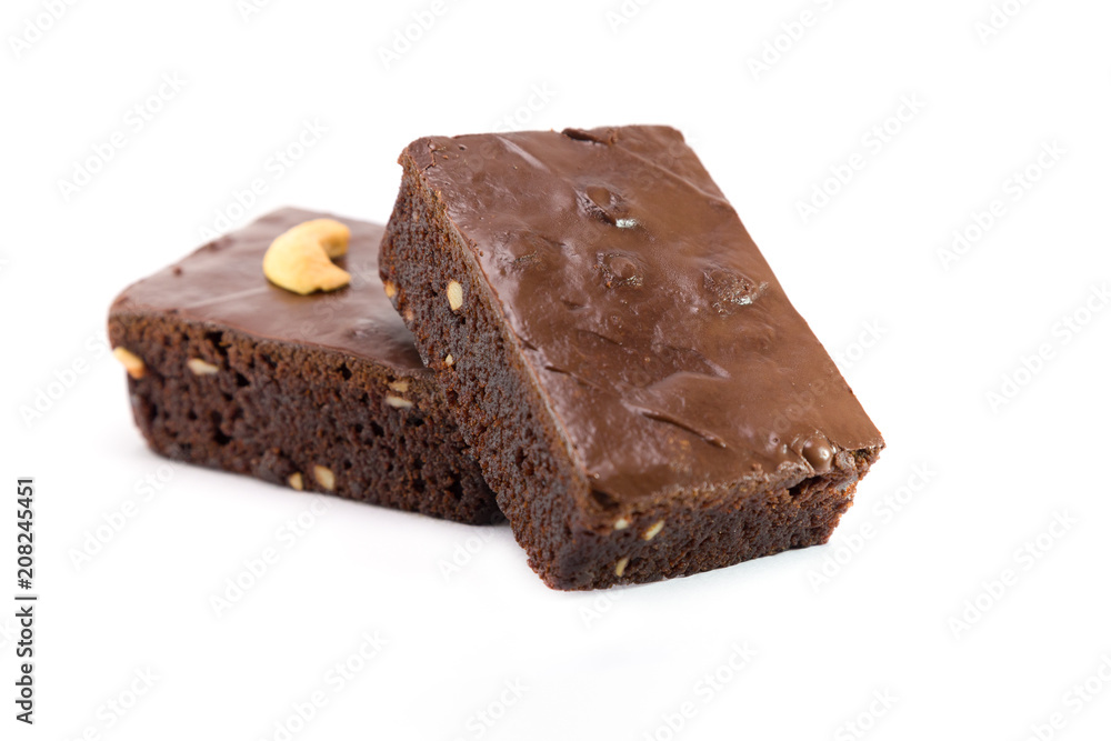 Chocolate Brownie isolated on white Chocolate Brownie isolated on white