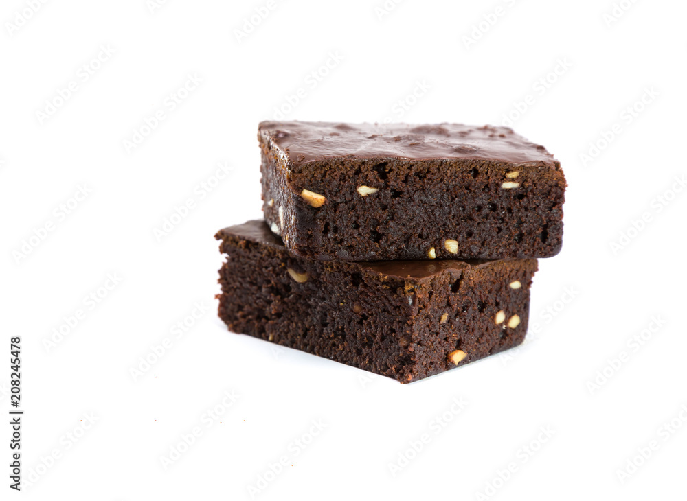 Chocolate Brownie isolated on white Chocolate Brownie isolated on white