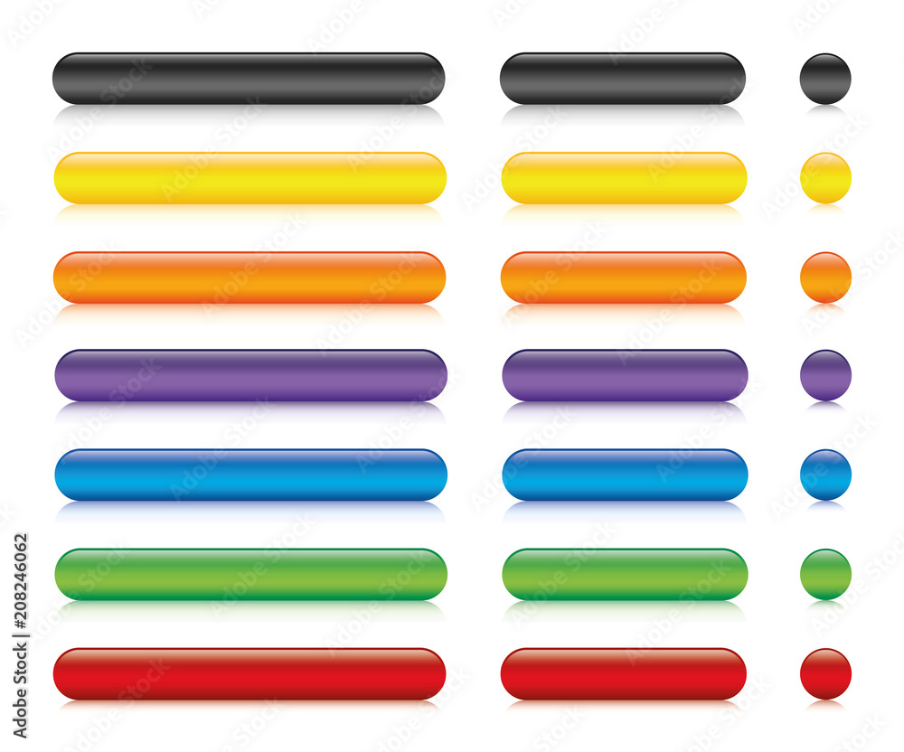 Obraz premium Web buttons collection. Colorful buttons set. Vector