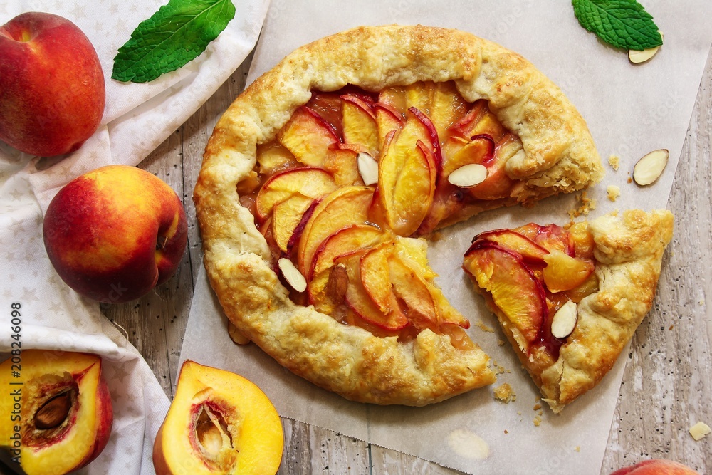 Homemade Peach galette /Summer fall dessert Homemade Peach galette /Summer fall dessert