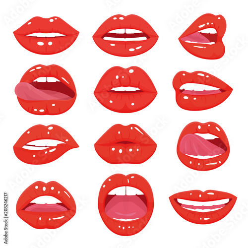 Female red lips
