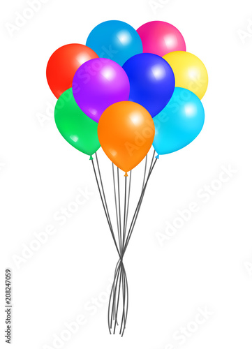 Creative Air Balloon in Bundle Realistic Design