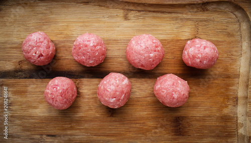 Swedish meatballs cooking at home.