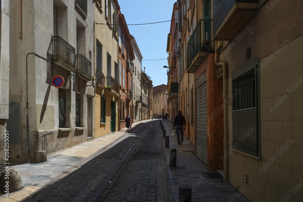 A street in Arab quarter of Perpignan in the center of the city, France