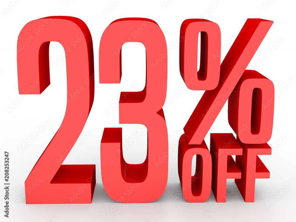 Twenty three percent off. Discount 23 %. Twenty three percent off. Discount 23 %.