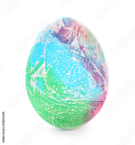 Dyed Easter egg on white background