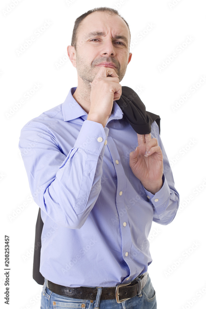 casual man thinking casual man thinking
