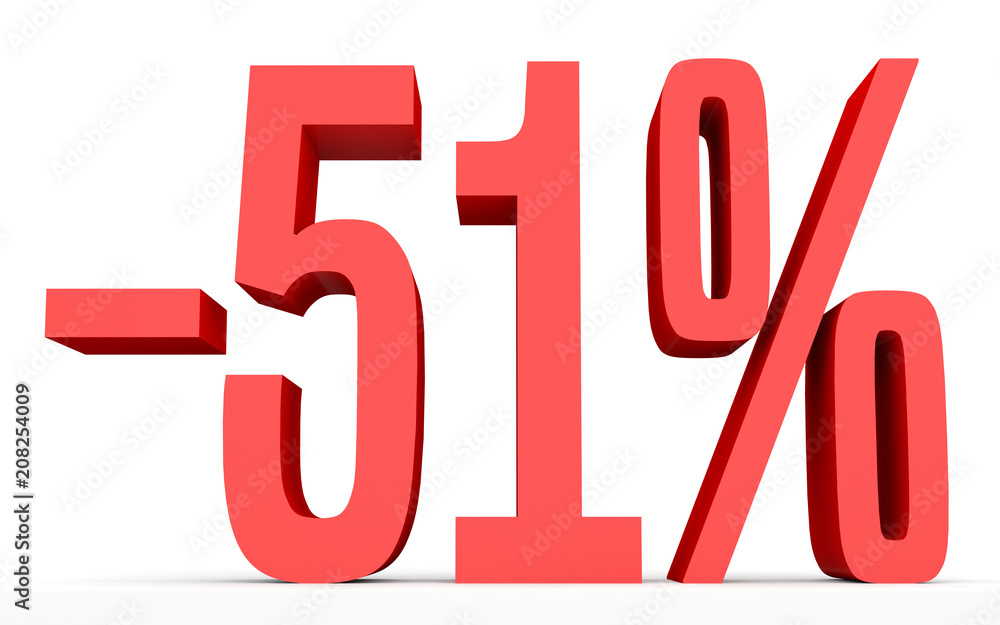Minus fifty one percent. Discount 51 %. Minus fifty one percent. Discount 51 %.