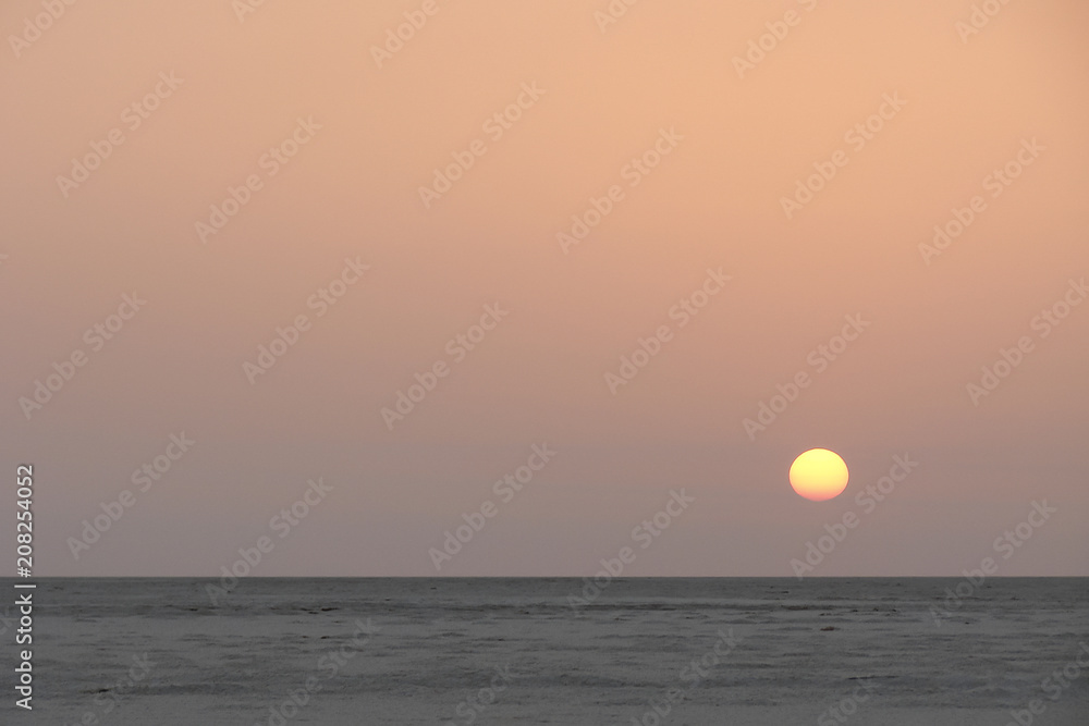 salt desert at dawn, Tunisia (Africa)