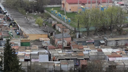Wallpaper Mural Urban slums,abandoned places of the slums view from the mountain, the urban market is old with rusty roofs Torontodigital.ca