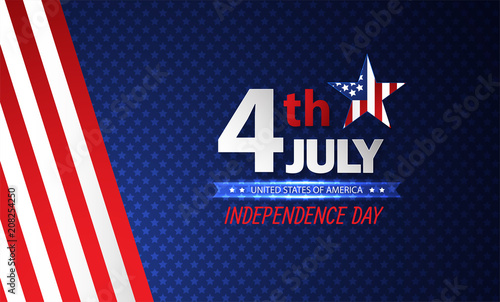 Fourth of July Independence Day. Abstract background. Vector